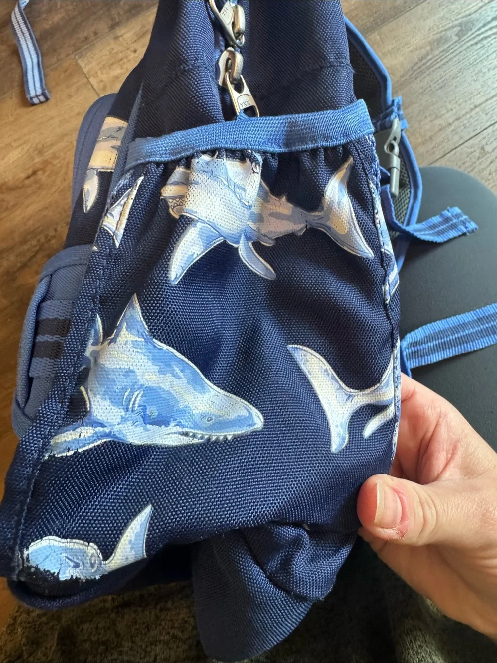 Size small Pottery Barn Kids shark backpack